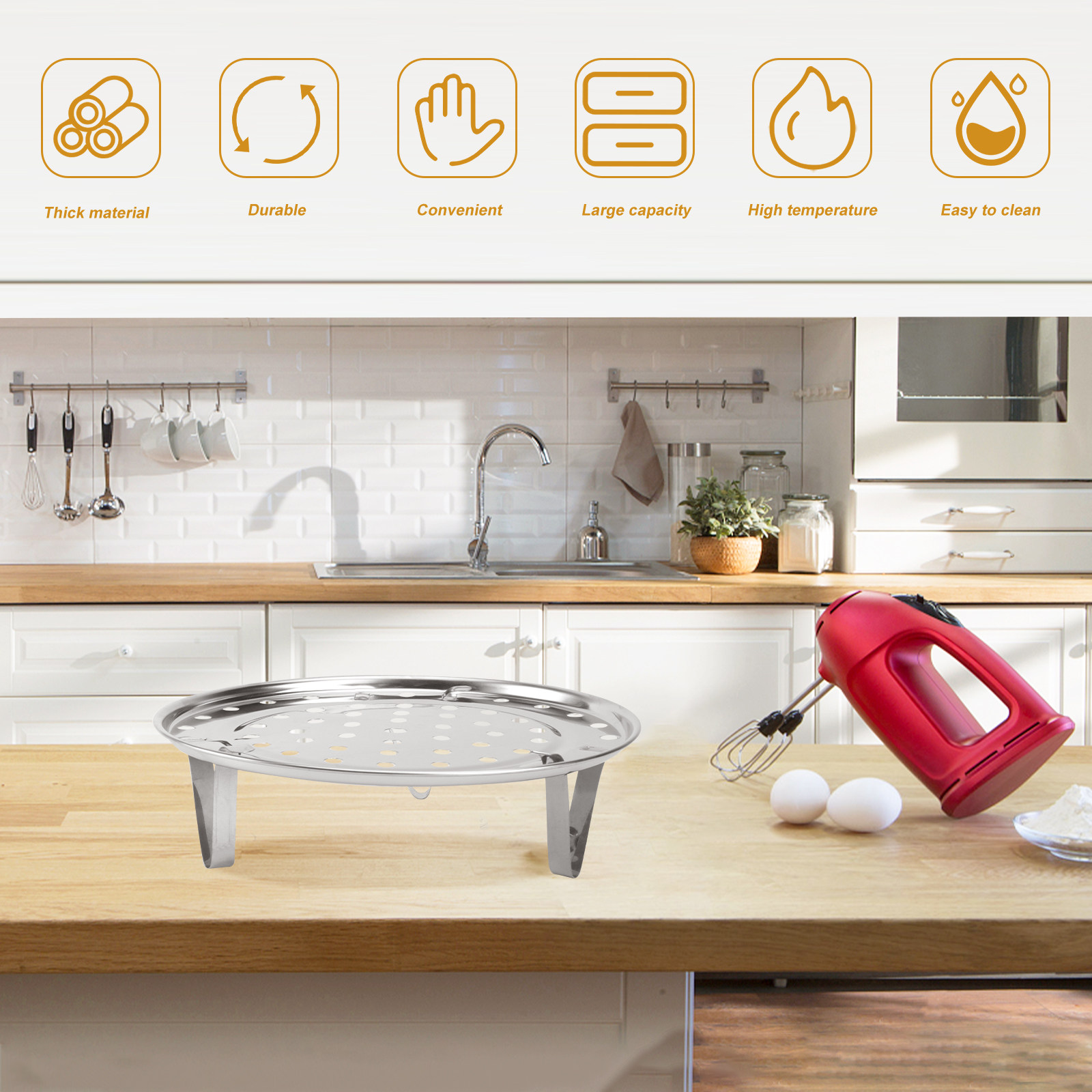Kitchen Baking Rack - Grille de cuisson vapeur en acier