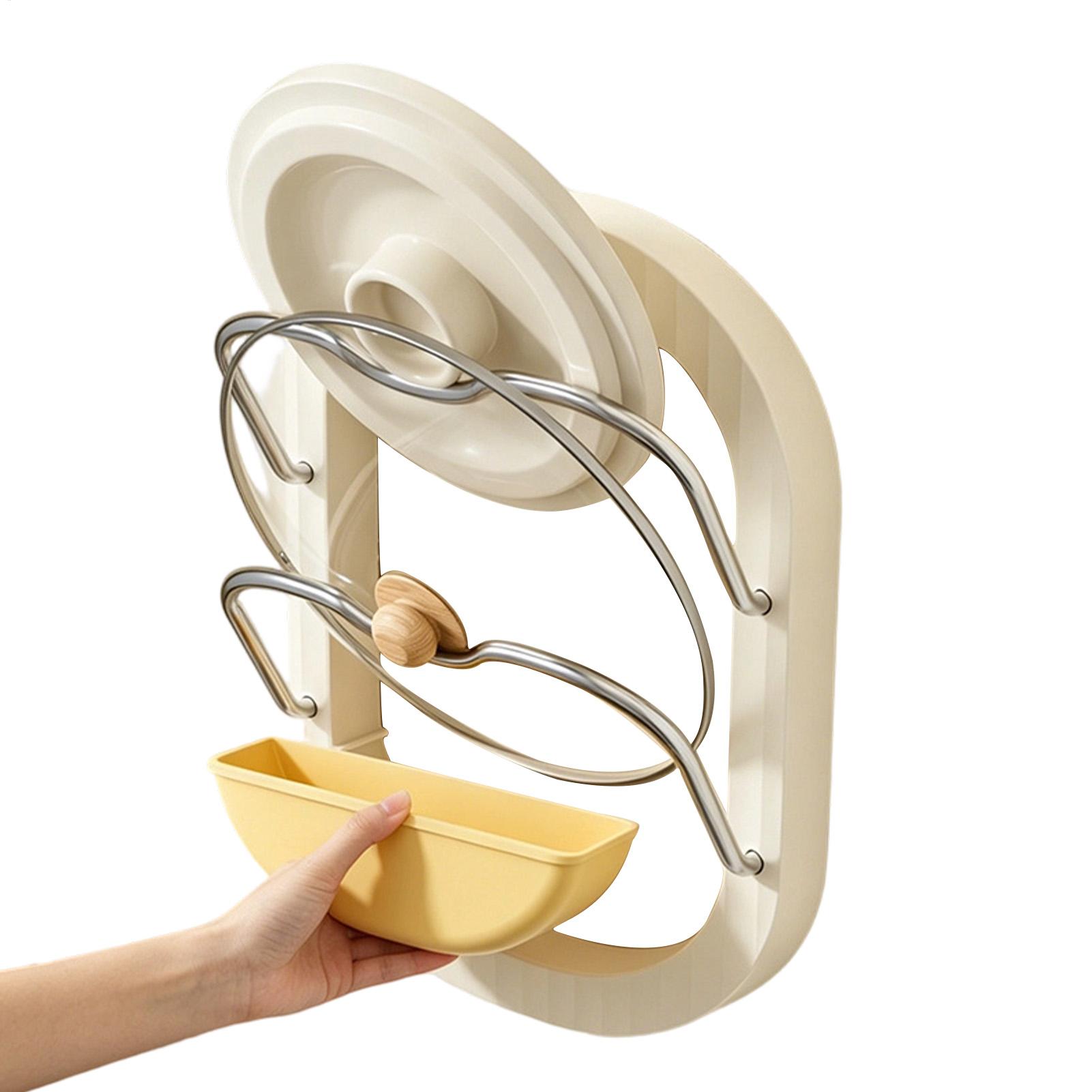 Kitchen Cabinet Baking Organizer - Support mural 2 niveaux pour couvercles