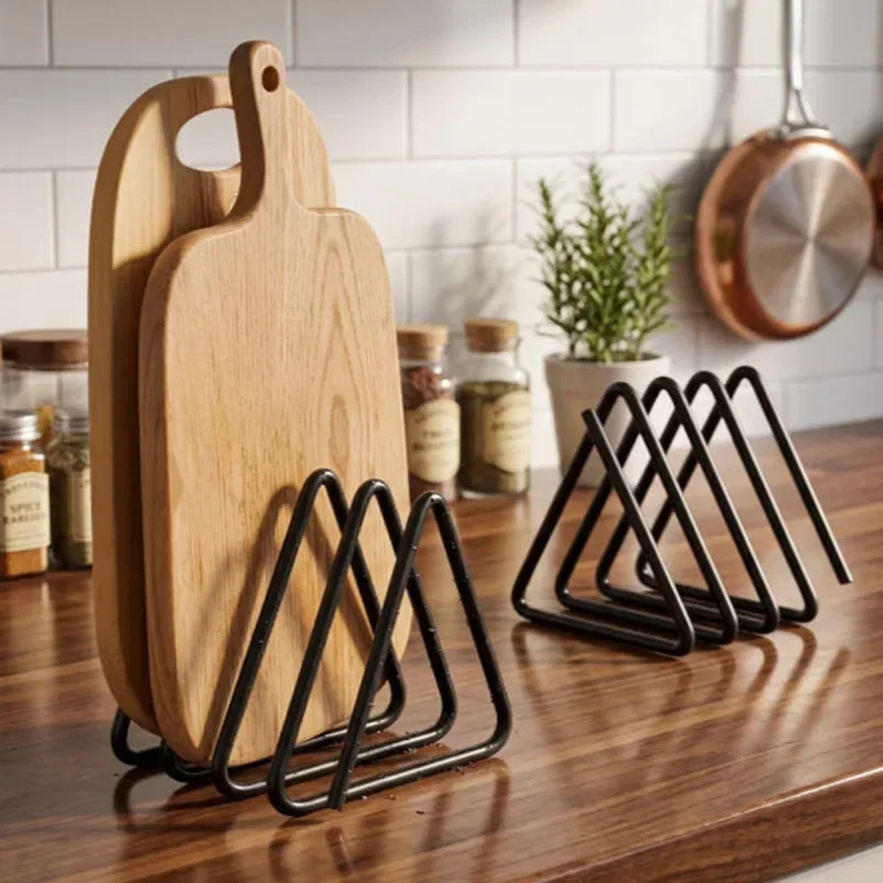 Kitchen Cabinet Baking Organizer - Support de rangement triangulaire pour planches