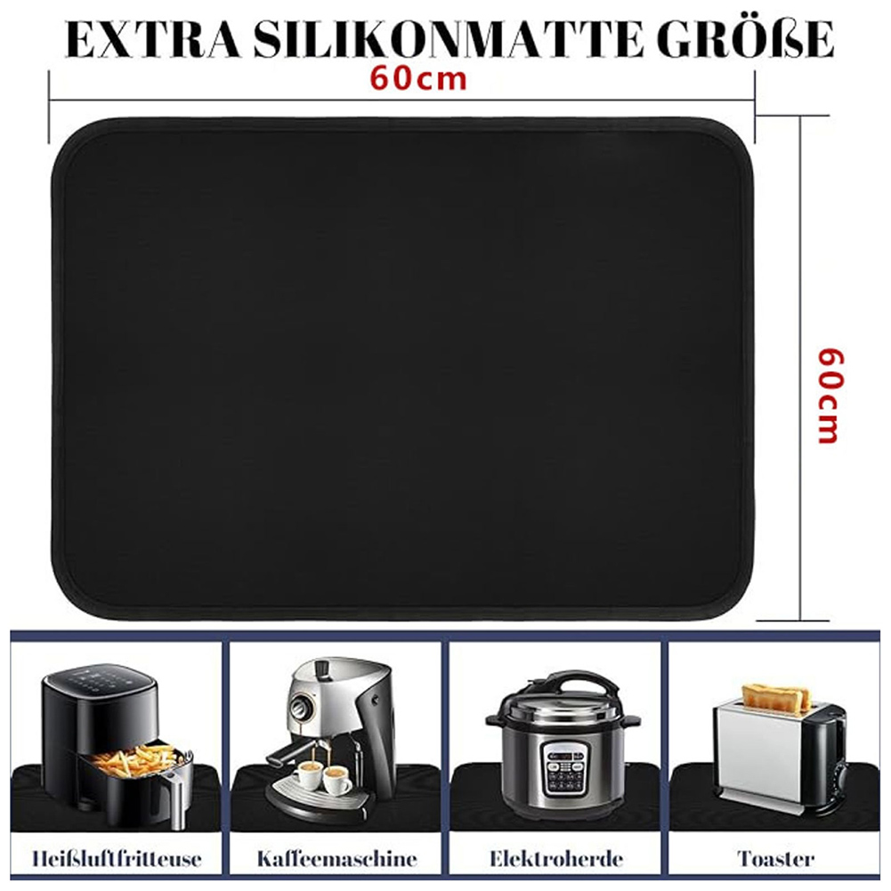 Kitchen Up - Tapis noir pour appareils de cuisine,