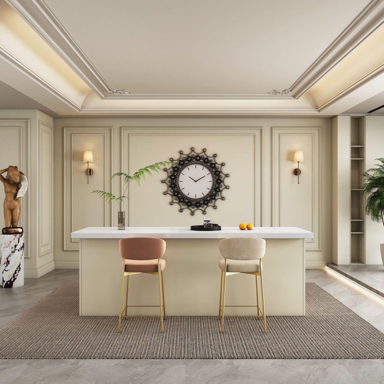 Bar moderne de luxe léger, cui - Kitchen Island Baking Table avis et prix